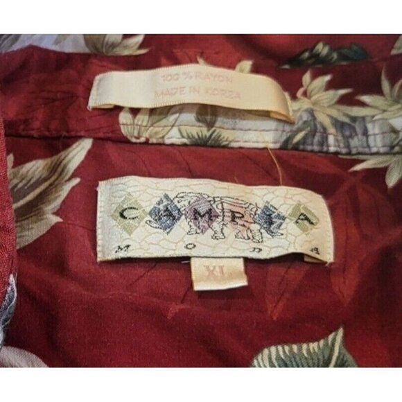 Campia Moda Men's Hawaiian Shirt Red Tropical Print XL - Picture 2 of 5